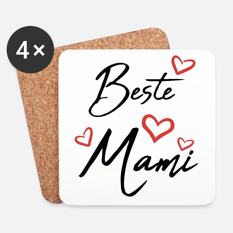 Beste Mami - Untersetzer (4er-Set) - Weiß