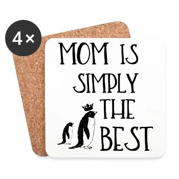Mom is simply the best - Coasters (set of 4) - white - Front