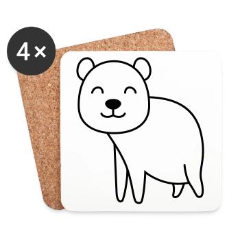 Bear Comic - Coasters (set of 4) - white - Front