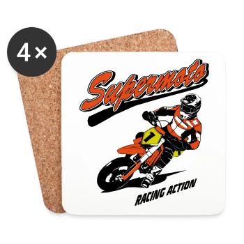Supermoto - Supermotard - Coasters (set of 4) - white - Front