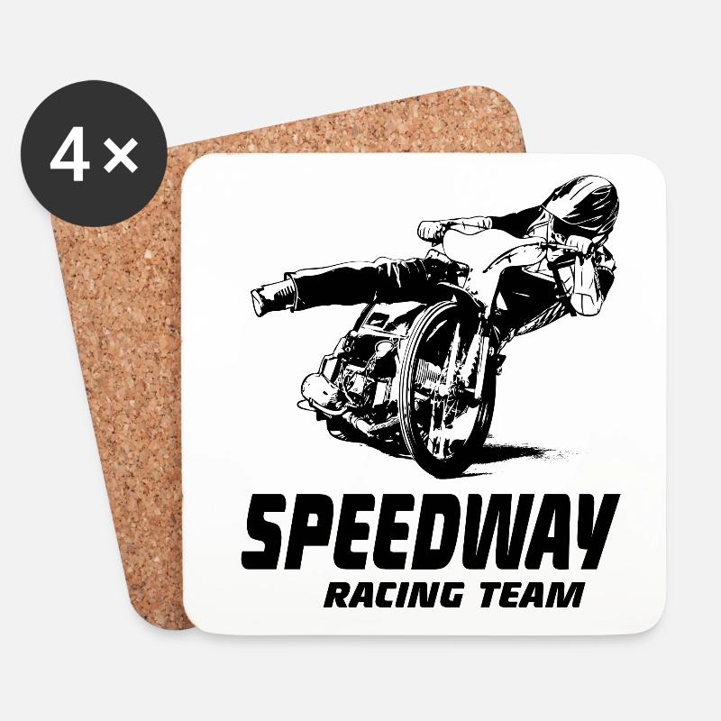 Speedway - Motorcycle Speedway - Untersetzer (4er-Set) - Weiß