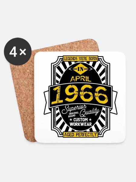 1966 APRIL - Coasters (set of 4) - white