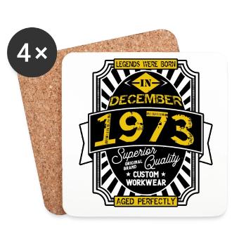 1973 DECEMBER - Coasters (set of 4) - white - Front