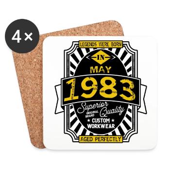 1983 MAY - Dessous de verre (lot de 4) - blanc - Devant