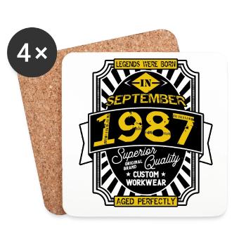 1987 SEPTEMBER - Coasters (set of 4) - white - Front