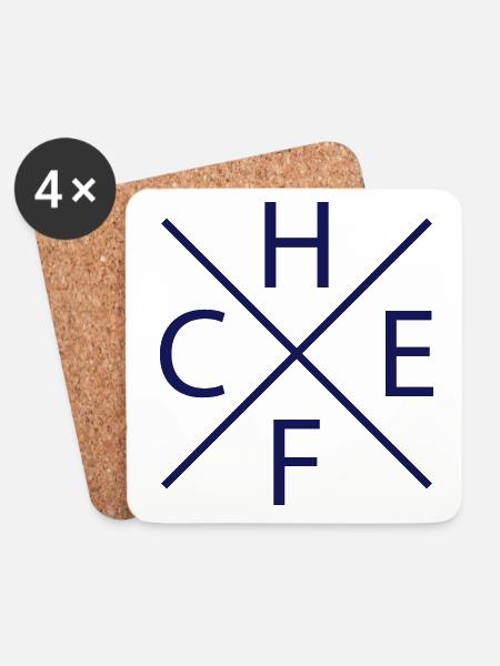 Chef - Untersetzer (4er-Set) - Weiß