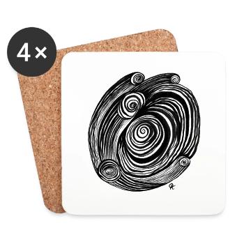 Wirbel Vortex abstrakt transparent - Untersetzer (4er-Set) - Weiß - Vorne