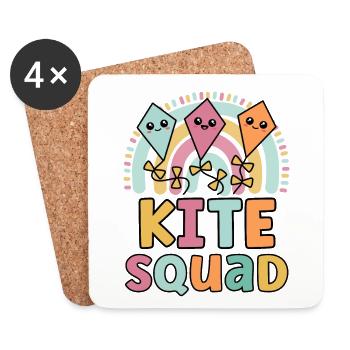 Kite Squad Funny Matching For Girls Kite Flyers - Coasters (set of 4) - white - Front