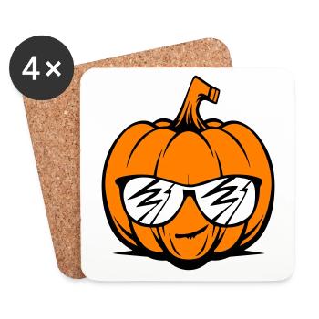Halloween Pumpkin Funny - Coasters (set of 4) - white - Front