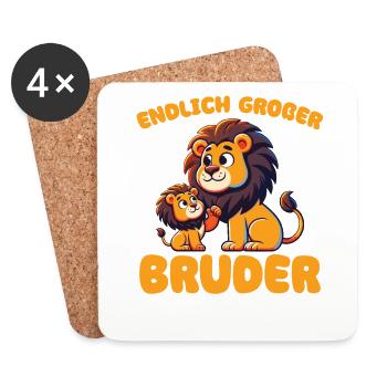 Großer Bruder 2024 Löwe Geschwister - Untersetzer (4er-Set) - Weiß - Vorne
