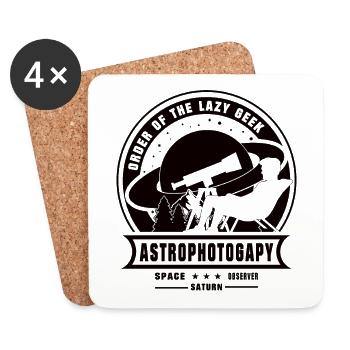 ORDRE DU GEEK PARESSEUX Saturne Astrophotographie - Dessous de verre (lot de 4) - blanc - Devant