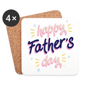 Félicitations papa - Dessous de verre (lot de 4) - blanc - Devant
