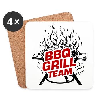 Grill Bbq BarbecueTeam - Coasters (set of 4) - white - Front