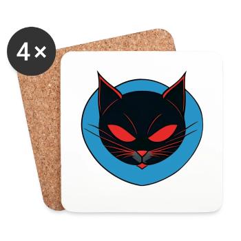 Logo des guerriers à moustaches - Dessous de verre (lot de 4) - blanc - Devant