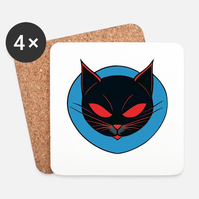 Whisker Warriors Logo - Untersetzer (4er-Set) - Weiß