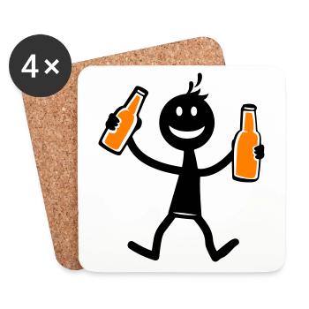 Drinking Bier - Untersetzer (4er-Set) - Weiß - Vorne
