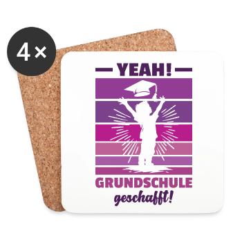 Elementary School Graduate Girl Elementary School Farewell - Coasters (set of 4) - white - Front