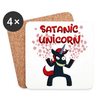 Satanic Unicorn - Coasters (set of 4) - white - Front