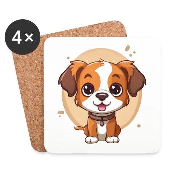 Cute puppy - Coasters (set of 4) - white - Front