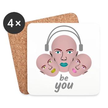 Be You Kissing Mouth Casque Cadeau - Dessous de verre (lot de 4) - blanc - Devant