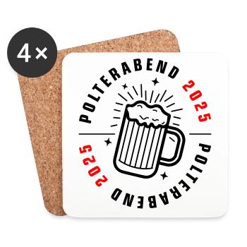 Polterabend 2025 - Untersetzer (4er-Set) - Weiß - Vorne