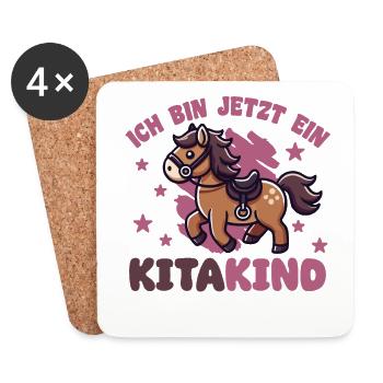 ich bin jetzt ein Kitakind Kita Pferd - Untersetzer (4er-Set) - Weiß - Vorne