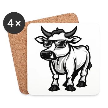 Cow Cool Comic - Coasters (set of 4) - white - Front