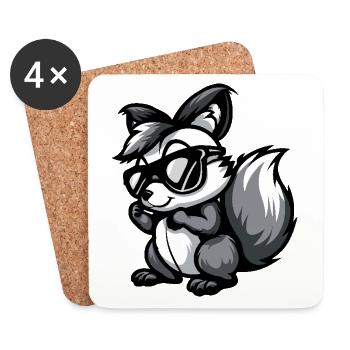 Skunk Cool Comic - Coasters (set of 4) - white - Front