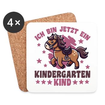 ich bin ein Kindergartenkind Kindergarten Pferd - Untersetzer (4er-Set) - Weiß - Vorne