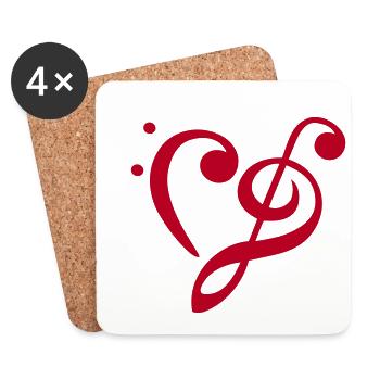 clé - clef - Dessous de verre (lot de 4) - blanc - Devant