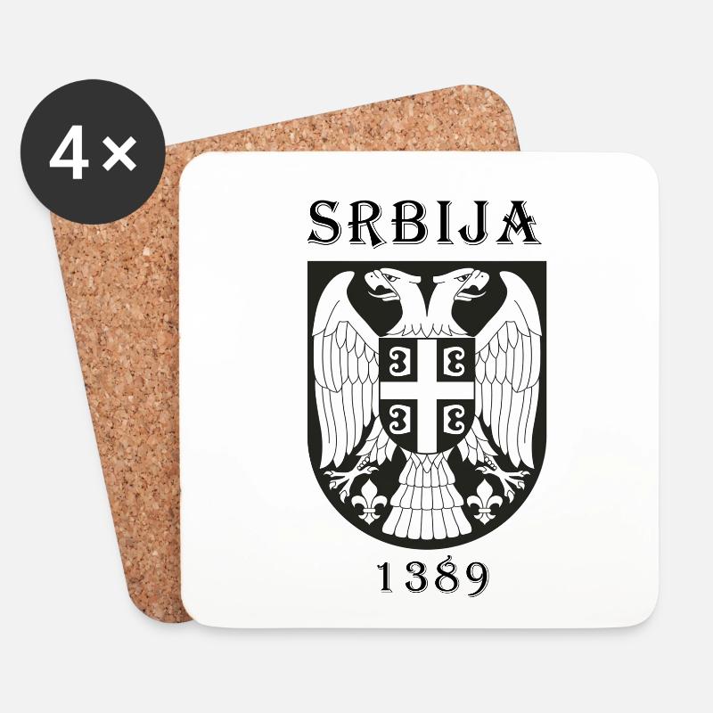 srbija - Untersetzer (4er-Set) - Weiß