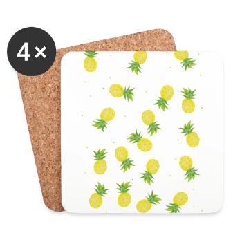 Ananas - Untersetzer (4er-Set) - Weiß - Vorne