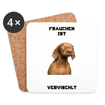 Vervischlt-Vizsla-Hund-Haustier-Liebling-Schatz - Untersetzer (4er-Set) - Weiß - Vorne