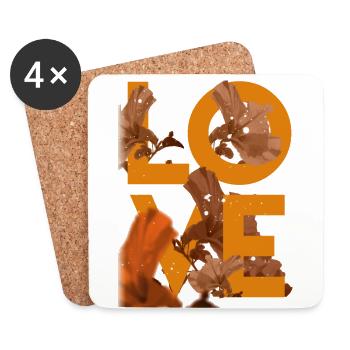 Love - Love - Flowers - Flowers - Love you - Coasters (set of 4) - white - Front