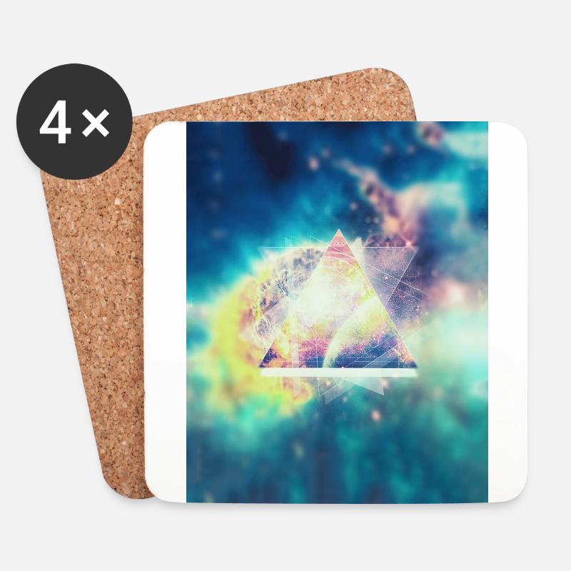 Geometrie Space Kunst (Hipster Green) - Handycase - Untersetzer (4er-Set) - Weiß
