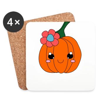 Halloween pumpkin. - Coasters (set of 4) - white - Front