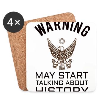 HISTORY HISTORIAN : History Warning - Dessous de verre (lot de 4) - blanc - Devant