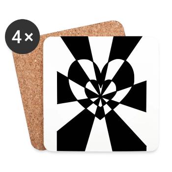 Heart's ray - Coasters (set of 4) - white - Front