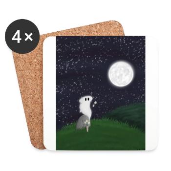 Le fantôme qui attend - Dessous de verre (lot de 4) - blanc - Devant