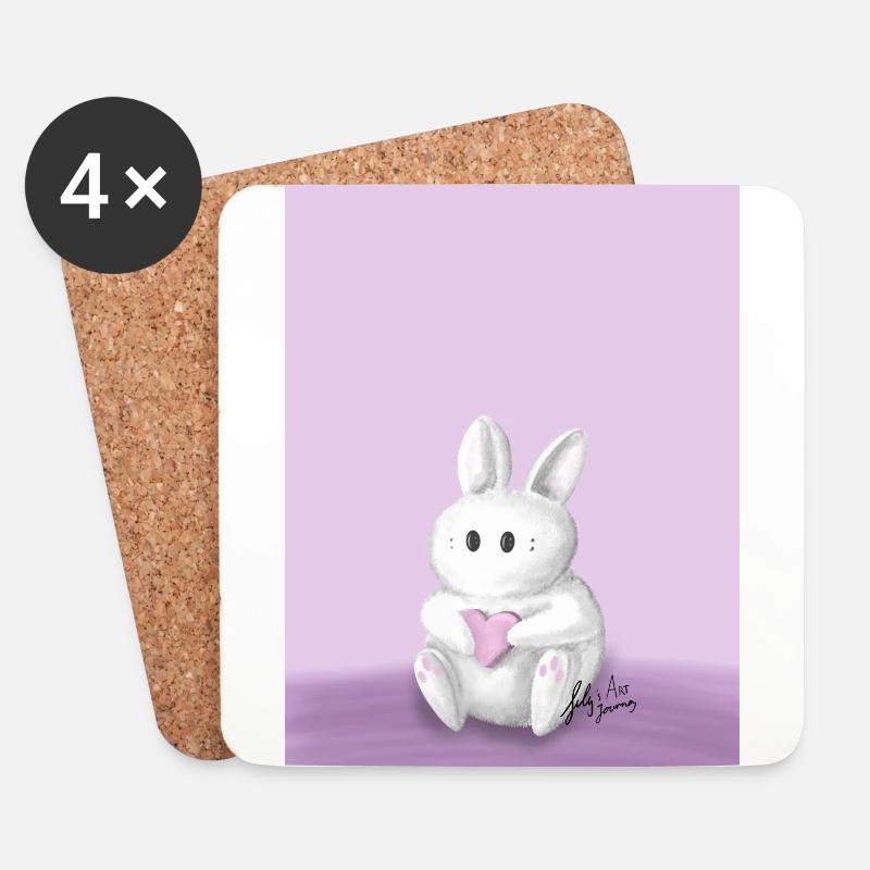 White Rabbit - Coasters (set of 4) - white