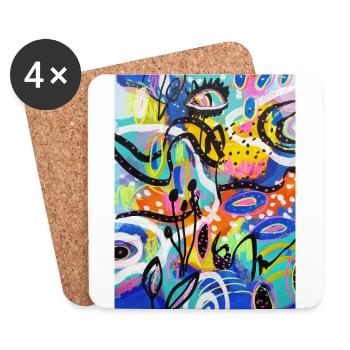 Abstract Chaos #11 original painting Design - Untersetzer (4er-Set) - Weiß - Vorne