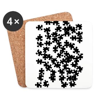 Puzzle Party Spieleabend Teamwork Hobby Geschenk - Untersetzer (4er-Set) - Weiß - Vorne