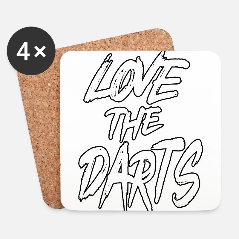 Love The Darts - Untersetzer (4er-Set) - Weiß
