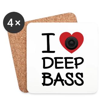 I LOVE DEEP BASS - Untersetzer (4er-Set) - Weiß - Vorne