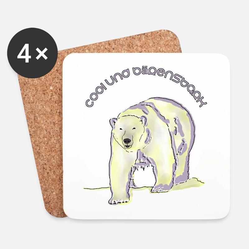cool, bärenstark, Eisbär - Untersetzer (4er-Set) - Weiß