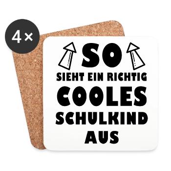 So sieht ein cooles Schulkind aus - Untersetzer (4er-Set) - Weiß - Vorne