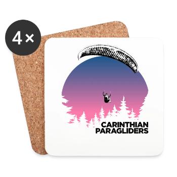 Parapentes de Carinthie au soleil violet - Dessous de verre (lot de 4) - blanc - Devant
