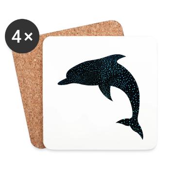 Niedlicher Delphin Mignon Dauphin - Dessous de verre (lot de 4) - blanc - Devant