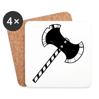 Double Bladed Axe (fighter / barbarian) - Coasters (set of 4) - white - Front