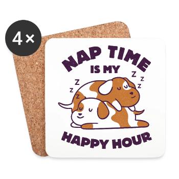 Die Nap Time ist meine Happy Hour - Untersetzer (4er-Set) - Weiß - Vorne